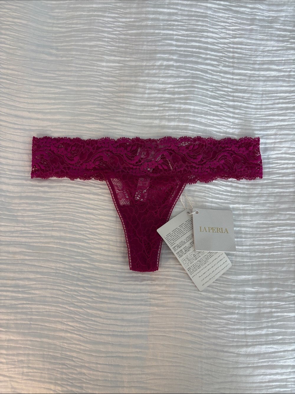 La Perla NWT Fuchsia Pink Freedom Lace Thong Lingerie One Size TU Made In Italy